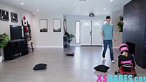 Adorable Teenie Babe Rides Kart Then Switches to Sucking and Riding Cock in Petite Pussy Fuck