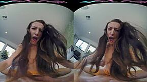 Oh man, I wake up all horny as this sexy brunette, wanting you to fuck me hard in virtual reality... wait, yeah