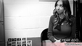 Cute Streamer In Pink Clothes Caught Stealing Offers Tiny 18+ Pussy To Mall Cop With Rough Doggystyle Sex.