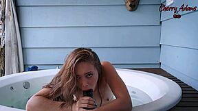 I squirted in the bath using my dildo wishing someone would fuck my tight wet pussy