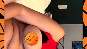 Busty Cheerleader Ivy Flores Feels Overwhelmed Playing With Her Huge Jugs And Shaved Pussy