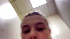 Experience this incredible public fucking session in the gym with a teen's big natural tits!