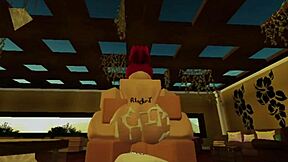 Slut gets fucked hard by big cock in roblox with cum on big tits?