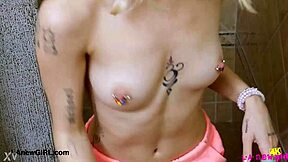 That picture-perfect blonde decided to take a refreshing shower