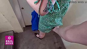 fan spots pornstar with big natural tits for humiliation. he dominates with rough face fucking and monster cock quickie.