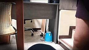 Mexican secretary Nataly goes without panties for an upskirt thrill in public