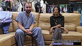 dr tampa enforces the new immigration policy on american citizen step-sisters angel santana and yesenia youso in hospital backstage with latex gloves handcuffs and shaved pussy spreading