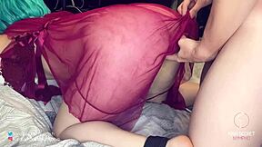 Why not bend over that gorgeous ass in red dress for raw doggystyle pounding?