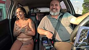 maya souza chose to film her debut in ted's ride with blowjob and wet pussy licking outdoors