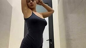 Experience this incredible public fucking session in the gym with a teen's big natural tits!