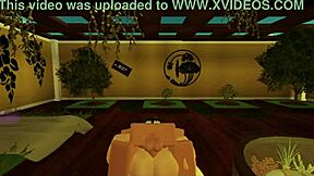 Slut gets fucked hard by big cock in roblox with cum on big tits?