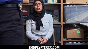 Does Busty Brunette Muslim Teen Shoplifter in Hijab Deserve Punish Fuck by Cop?