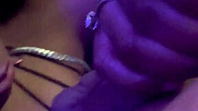 ebony facial with pretty young couple licking balls and moaning during sex