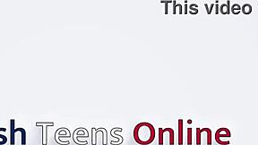 victoria greene chats in her uniform while giving joi with toys