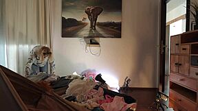 super hot petite 18+ blonde cheerleader in short miniskirt flashes tits and shaved pussy