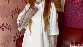 i uh, just graduated and im this amateur gal doin facial cumshot and swallow with wild hip moves... super erotic 18 year old, fightin corona with masturbation osakaporn style