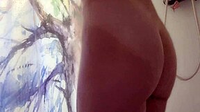 How Long Can Cute Girlfriend Tease In Shower With Tight Wet Ass?