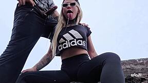 Vacation Stepsister Sucks My Cock at the Beach