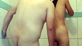 my boyfriend came home tired from work so i gave him a milky wet bath 😏 convinced him again to pound my petite peruvian pussy