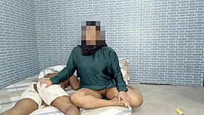 On the ranch the muslim maid spots the landlord's huge cock and soon rides it in homemade anal sex leading to a cumshot