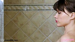 I felt so refreshed after that alluring blonde girl took her relaxing shower alone