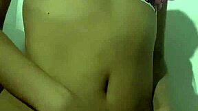 innocent young woman teases in pajamas, showing wet pussy lips and small tits before craving double sex action.