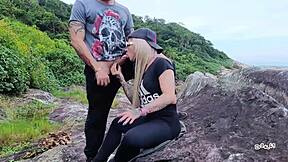 Vacation Stepsister Sucks My Cock at the Beach