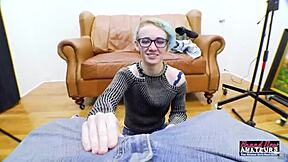 Hey, how does blue haired exotic coed Raven masturbate and deepthroat a hard cock for cumshot swallow?