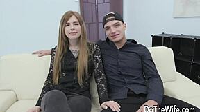 beautiful young wife jaclyn jordan shares intimate moment with another while husband watches