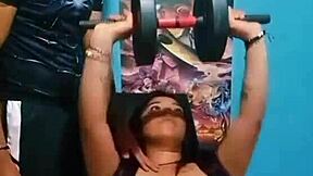 I fuck my athletic Latina stepsister hard in the gym while she stays fitness-focused and sexy.