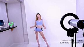 uh, this sun-kissed blonde model with striking features gets fucked hard at the casting couch