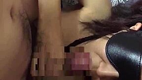 subtle hints of bound asian wife in homemade japanese bondage with young amateur giving oral service to stranger