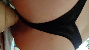 Latina teen masturbates with big dildo during quarantine in homemade hardcore session. She fucks her pussy solo with toys.