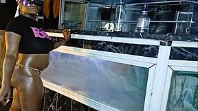 Fucking Huge Bouncing Breasted Sexy Teen Employee After Closing with Oiled Doggystyle and Squirting Pussy