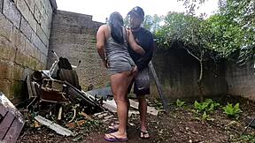 Found this hot brunette on street and banged her bareback in construction site