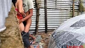 Local desi village girl from Bangladesh with big ass gives deepthroat blowjob and hardcore sex outdoors on ranch. Pussy cum covers her in official video by localsex31.