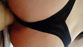 Latina teen masturbates with big dildo during quarantine in homemade hardcore session. She fucks her pussy solo with toys.