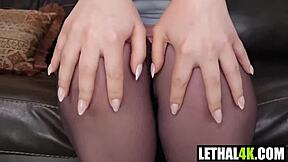 Are you ready for Aleksa Mink's pantyhose tease with Jerry Kovak?