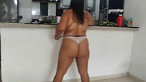 This Chubby Latina Slut Loves Being an Exhibitionist So Her Neighbor Sees Her Huge Ass