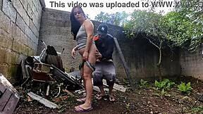 Found this hot brunette on street and banged her bareback in construction site