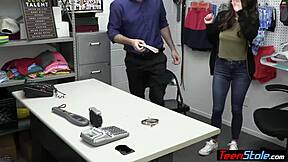 Pierced titted inked teen thief Maddy May punish fucked by dirty LP officer 😈