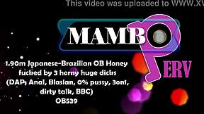 Intriguing Contrast As Japanese-Brazilian Honey Takes Three Huge Dicks In Dap Anal