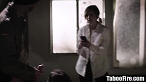 Slutty Teen 18+ Gets Fucked Hard in Threesome by Homeless Guy