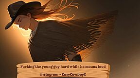 casually the story goes that she's fucking this young 18+ guy super hard while he moans out loud reaching wild orgasms.