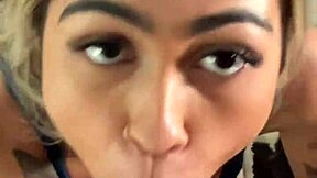 Why is this busty skinny 18yo Brazilian teen giving pov blowjob backstage