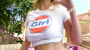 What makes Jessi Stone's cute pov blowjob end in huge cum facial?