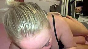 crazy tattooed blonde teen sucks her step brother's dick pov style