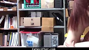 the officer showed an iron fist to cute teen cassidy michaels and she agrees to his commands in the garage