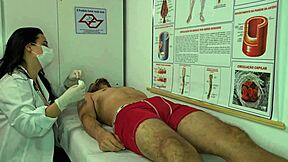 Enfermeira Gets Excited by Patient's Big Cock Erection in Hospital with Rough Pussy Fucking and Sloppy Blowjob