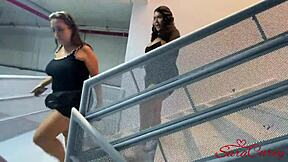 Oh man, mi hijastra y yo flashing big ass en supermercado público